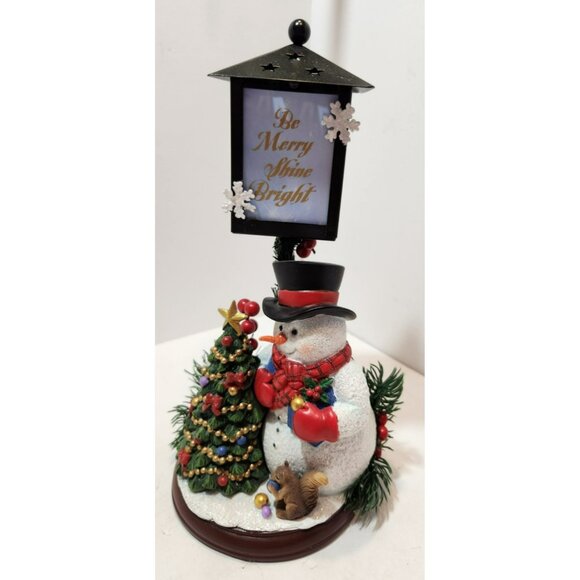 Bradford Exchange Be Merry Shine Bright Snowman Lantern11" Dona Gelsinger - Picture 1 of 16
